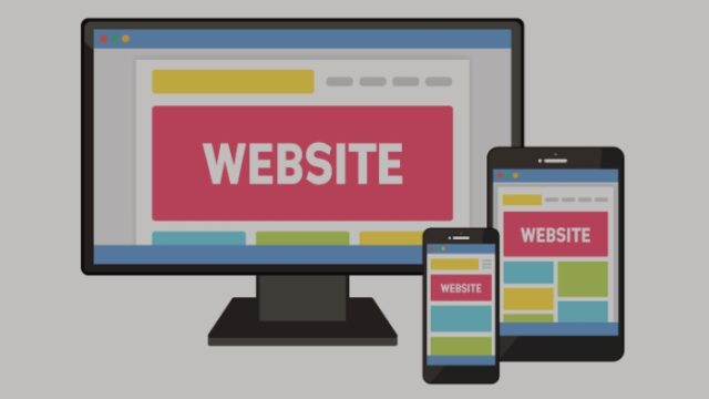 graphic showing responsive website design on different devices